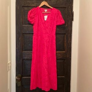 BRAND NEW J Crew Eyelet Dress Pink Size 0 (Fits Like Size 2)